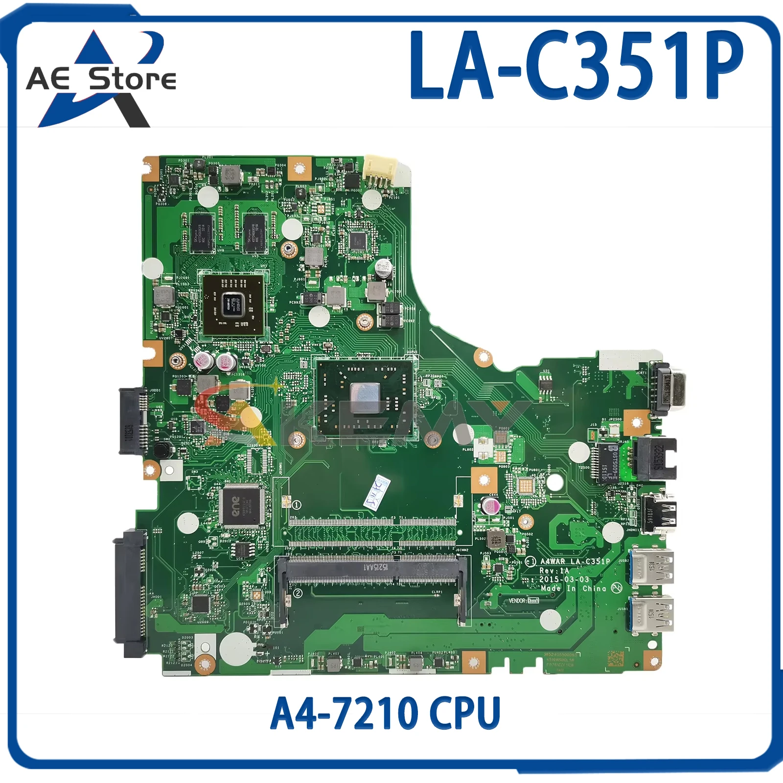 AE LA-C351P Mainboard For Acer Aspire E5-422 E5-422G Laptop Motherboard With A4-7210 CPU NB 100% TEST OK