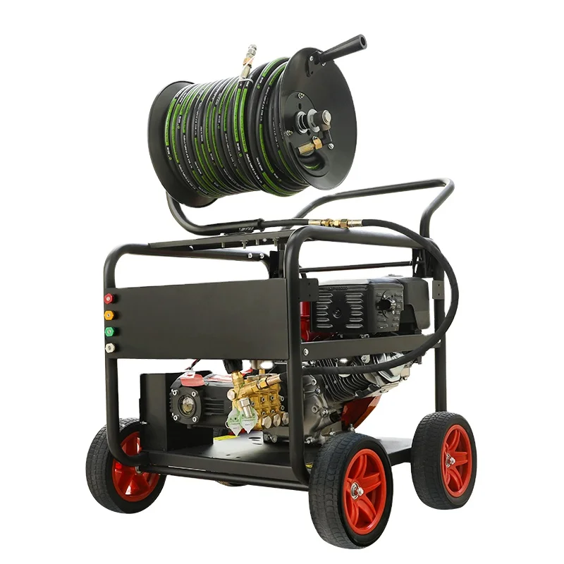 PHR-1830G Petrol High Pressure Washer Restaurant Use Sewer Plunger 180 bar 30 Liter Per min Water Flow Drain Cleaning Machine