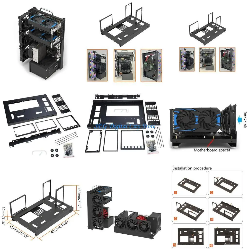 

U75B GPU Алюминиевая открытая шахтерка для майнерской рамки