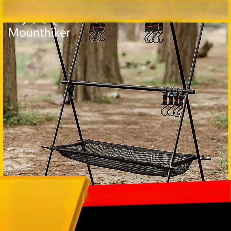 

Портативный органайзер для кемпинга из алюминиевой сетки — складная подвесная стойка для хранения для барбекю на открытом воздухе, снаряжения для пикника и кемпинга, легкий вес и R