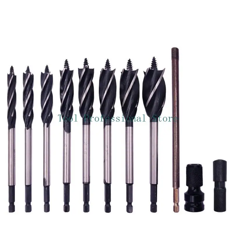 57QF Set 11 punte per coclea per flauto 10-25 mm 1/4 pollice Punta per coclea con codolo esagonale