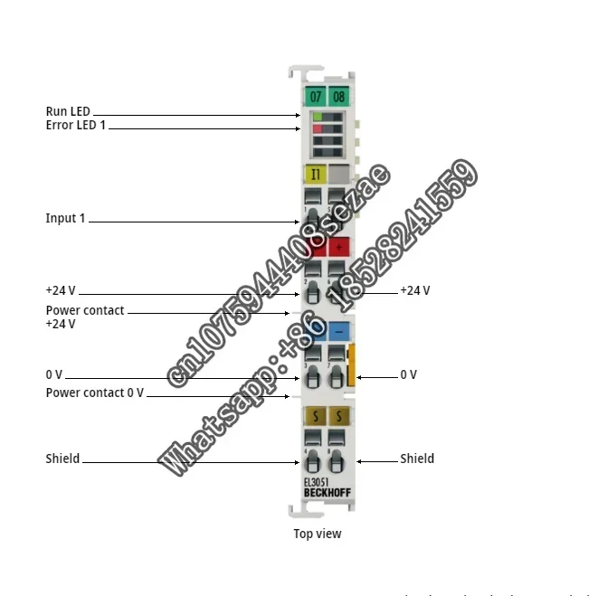 

BECKHOFF EL3051 | 1-channel analog input terminal 4-20 mA, single-ended, 12 bit