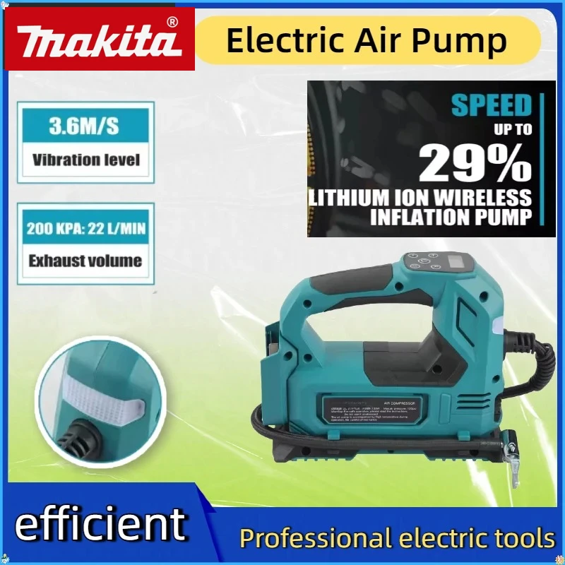 

Беспроводной насос для накачивания шин Makita, электрический воздушный насос, портативный ручной воздушный компрессор для автомобиля, велосипеда, 18 В, электроинструменты