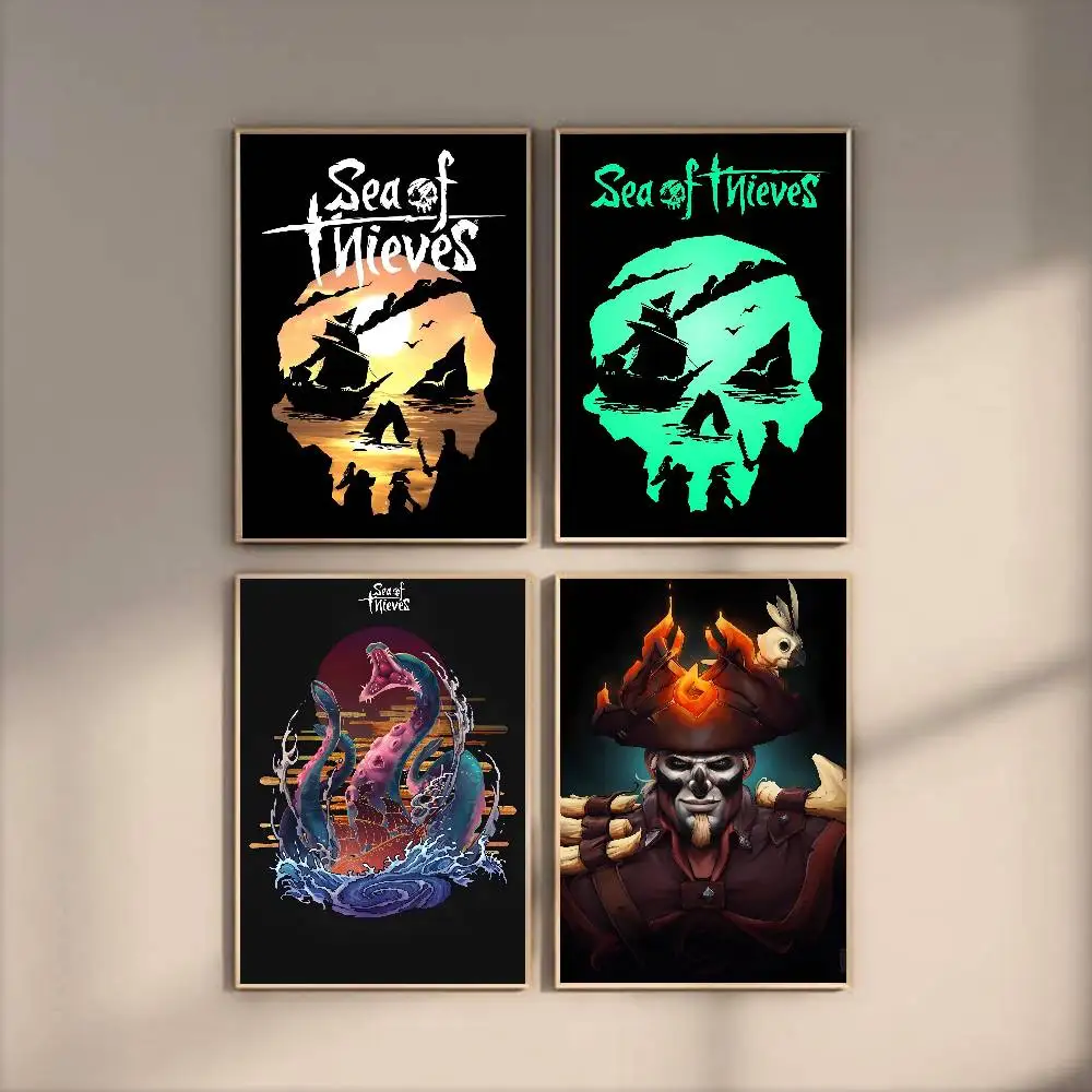 حار S-Sea ofT-Thieves لعبة المشارك الحديثة مقاوم للماء HD جدار الفن ملصق مائي ذاتية اللصق ديكور جمالي للمنزل غرفة المعيشة غرفة نوم