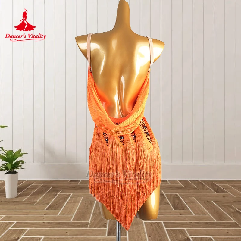 Dançarino vitalidade blackpool dança festival campeonatos de dança latina roupa adulto chacha realizar estilingue saia franjas personalizado