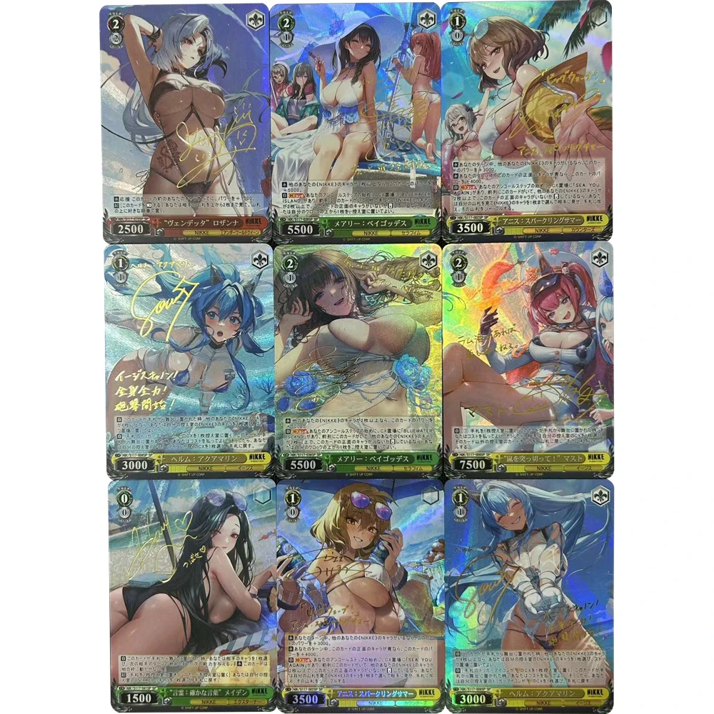 

9Pcs/set Anime Nikke The Goddess of Victory Weiss Schwarz Collection Card Anis Dorothy Hot Stamping Signature Card Child Gifts