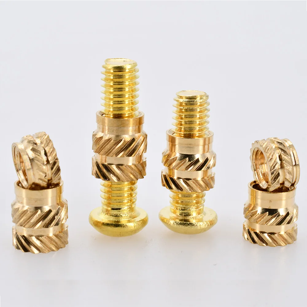 M2 M2.5 M3 M4 Ottone Hot Melt Inserto Filettato Dado Rame Phillips Croce Testa Rotonda Filettatura Vite Set Zigrinato Calore Dadi Bulloni Kit