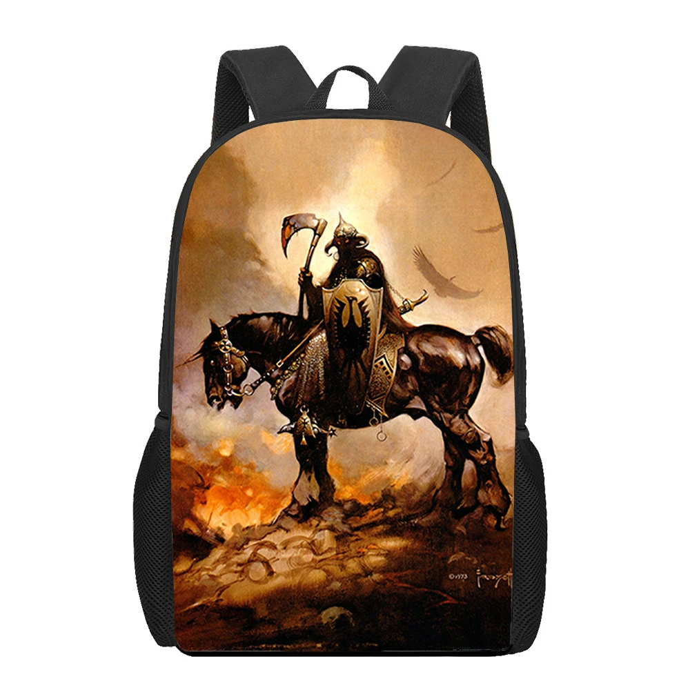

knight hours 3D Printing Children School Bags Kids Backpack For Girls Boys Student Book Bags Schoolbags Mochila Escolar