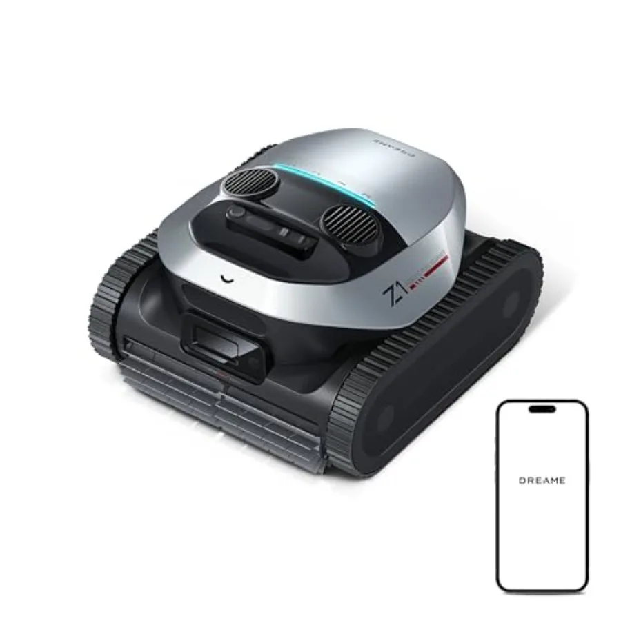 

Robotic Pool Vacuum for above in-ground pools up to 1950 sq.ft, ABS plastic body, black-gray finish, wall waterline cleaning wi