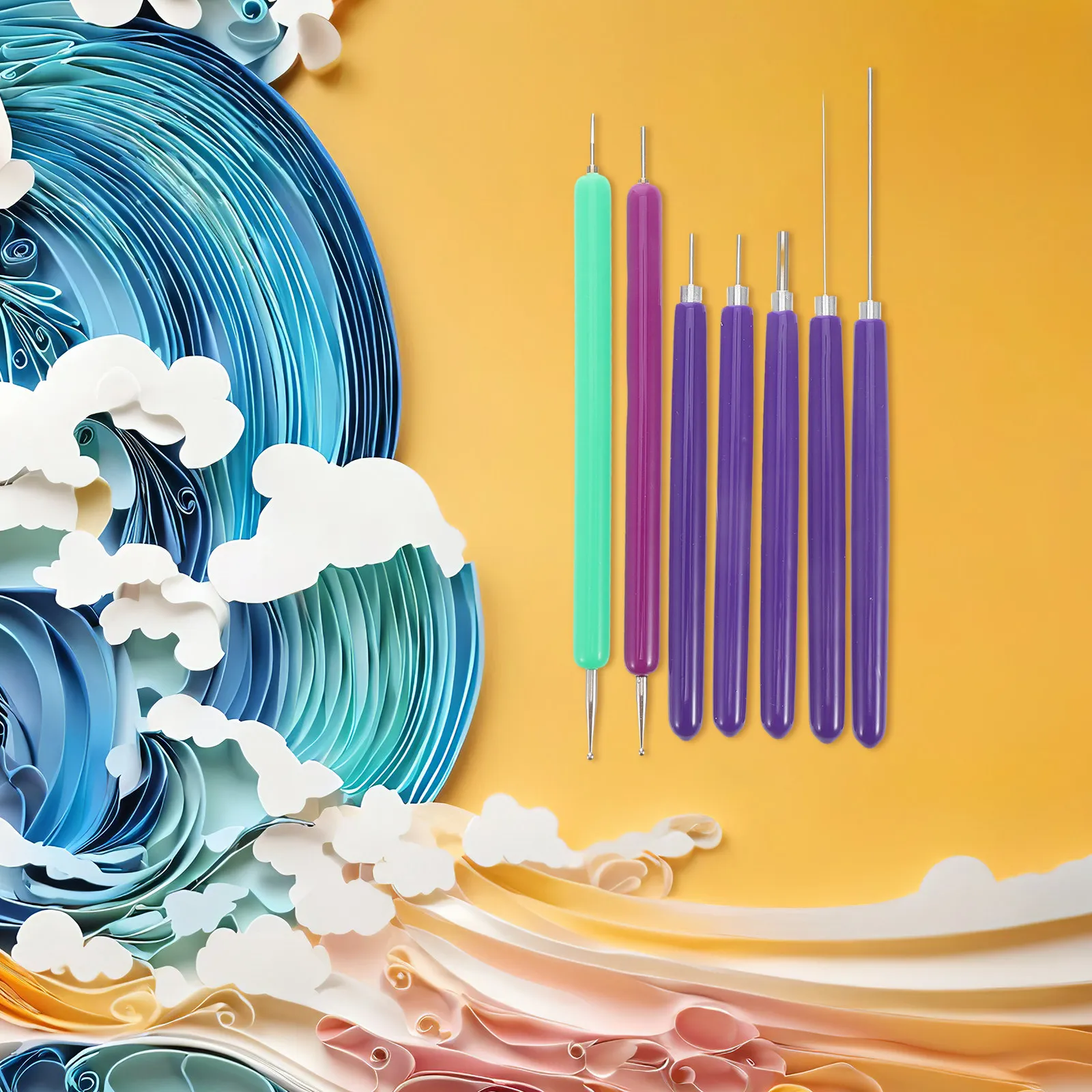 1Set Paper Quilling Pen Set Slotted Metal Tips Wide Slot for Recycled Paper Cardstock Quilling Tools DIY Craft Projects