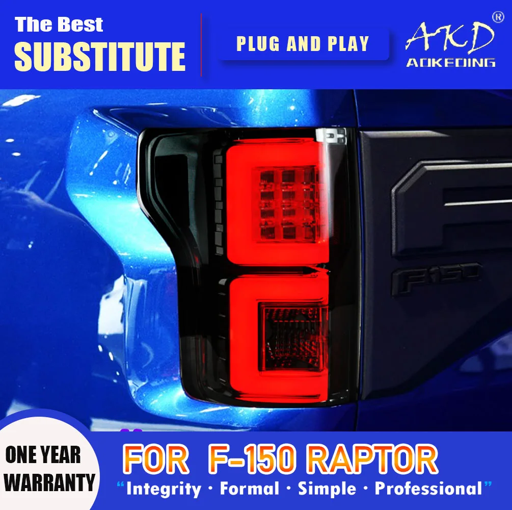 AKD Tail Lamp for Ford F-150 Raptor LED Tail Light 2008-2020 F150 Rear Fog Brake Turn Signal Automotive Accessories