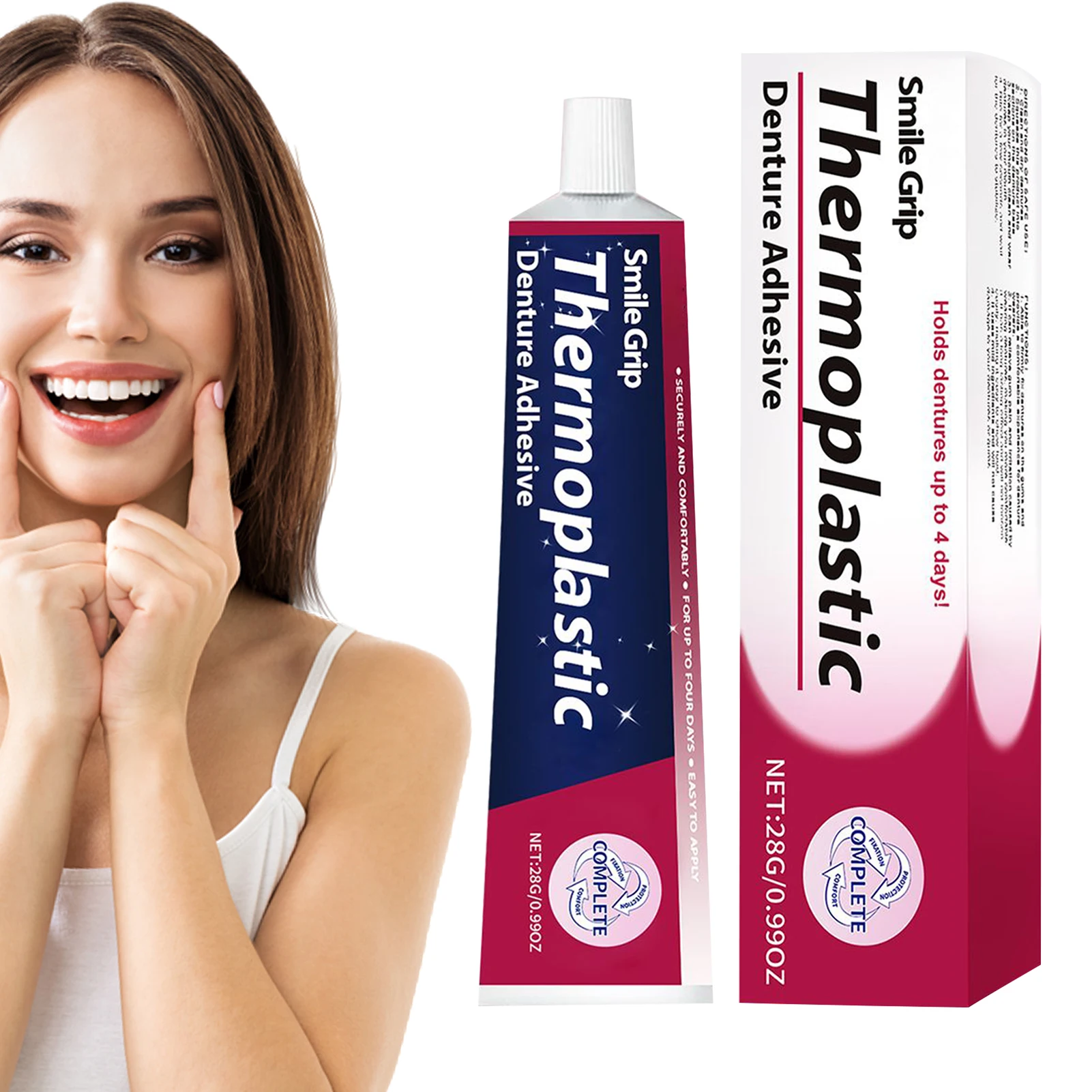 Denture Fix Adhesive Cream Strong Hold Glue For Dentures Multifunctional Repairing Cream Portable Soft Denture Adhesives Safe