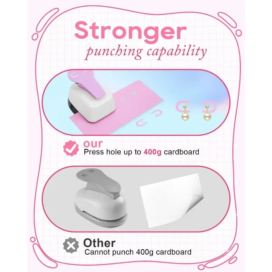 Alat Pembuat Lubang Kartu Anting Leverback, Pembuat Lubang Kartu Gantungan Anting untuk Pajangan dan Penjualan Perhiasan, Alat Sempurna untuk Kartu Anting DIY