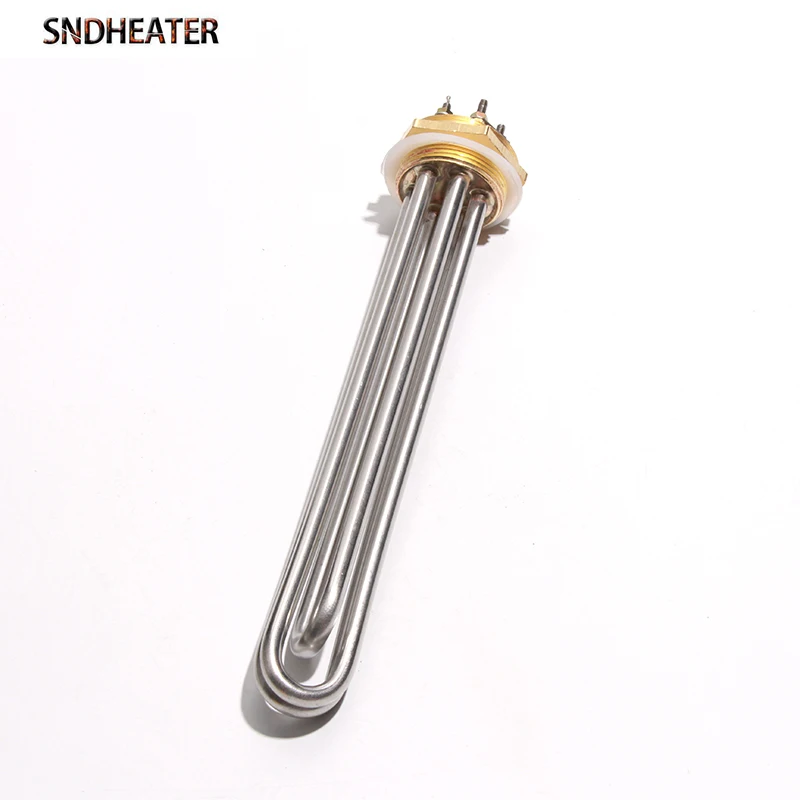 SNDHEATER Electric Water Heater DN32 DN40 DN50 Immersion Heating Element SUS304 220V Tubular Booster 3KW 4.5KW 6KW 9KW 380V 12KW