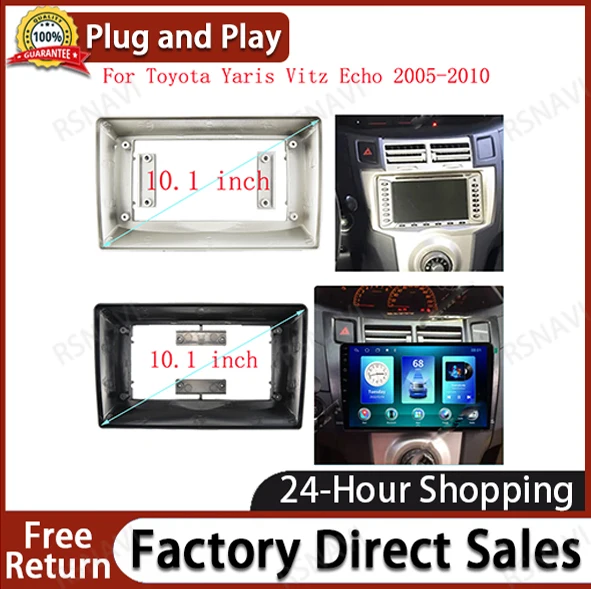 10.1 Inch 2 Din big screen android Car Radio Facia frame For Toyota Yaris Vitz Echo 2005-2011 car radio frame cable wire