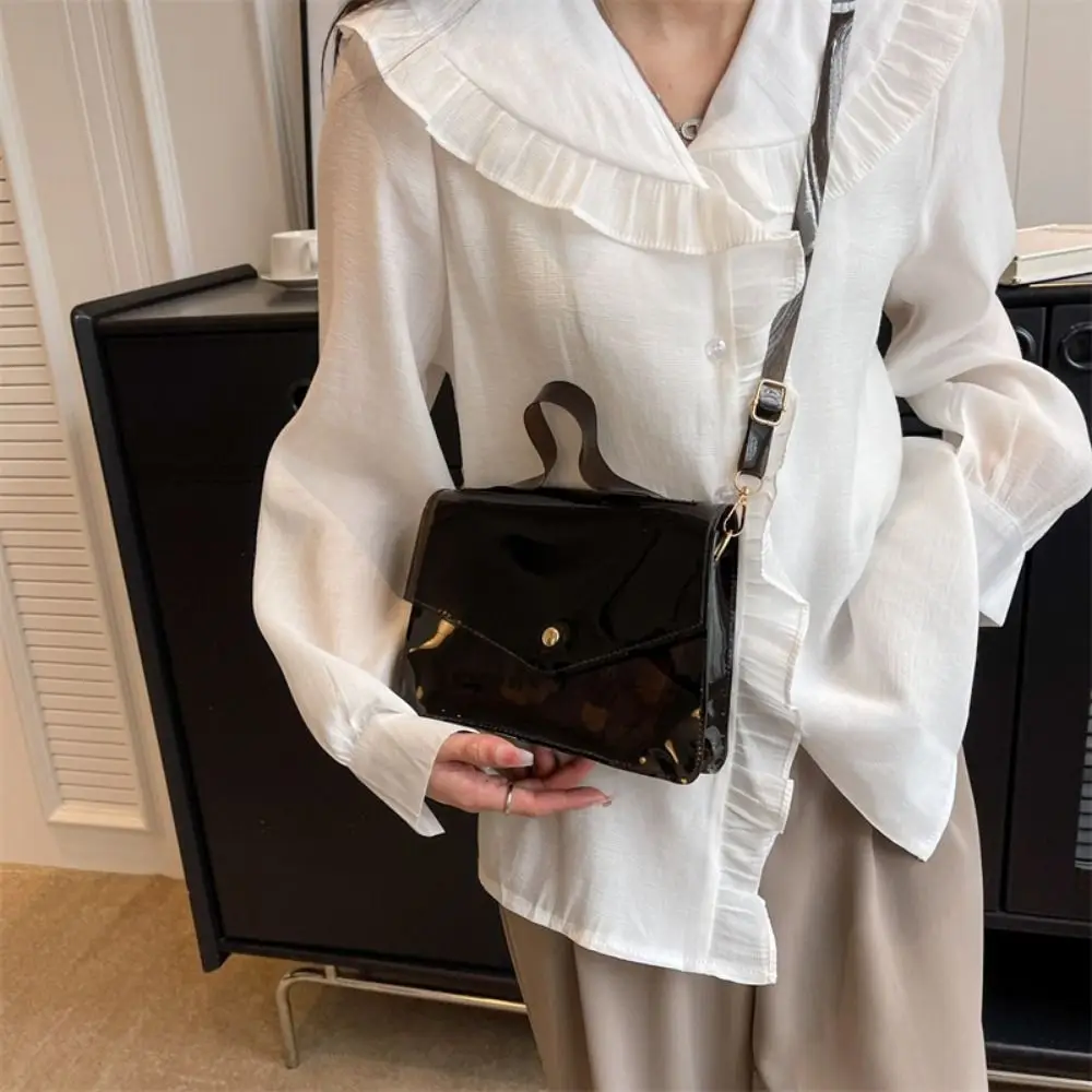 

Little Fresh Waterproof Clear Tote Bag Large Capacity Portable Jelly Transparent Shoulder Bag Fashion PVC Women's Bag For Women