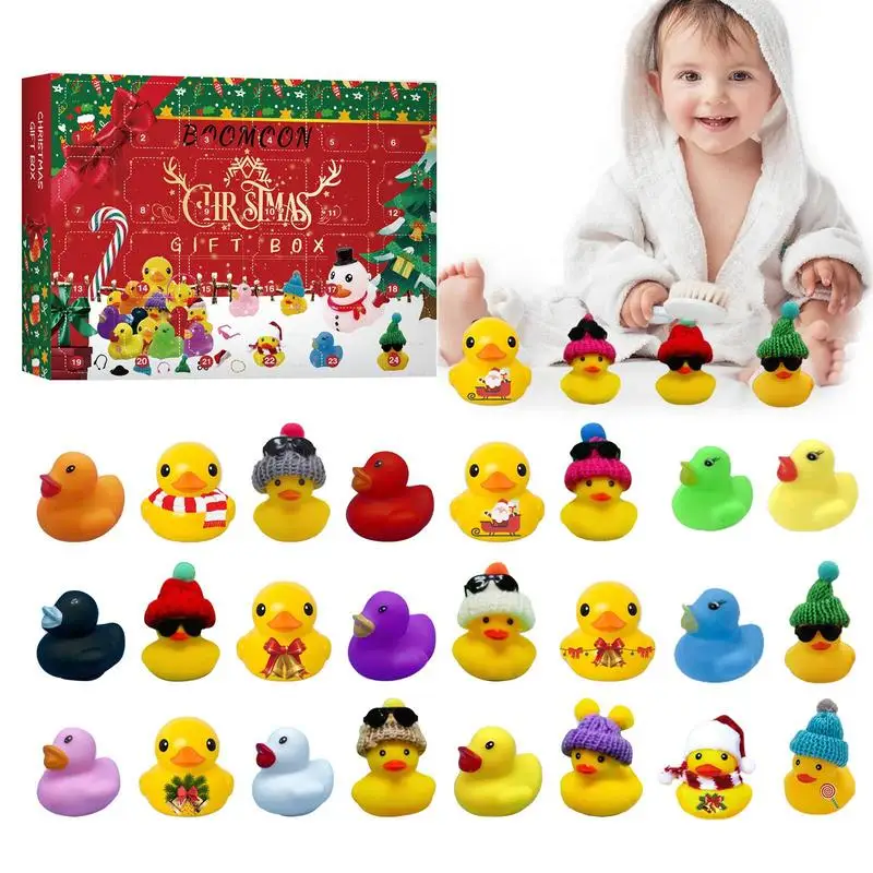 

Christmas Rubber Ducks Advent Calendar 24 Pcs Cute Duckies Bath Toys Set For Kids Christmas Countdown Toys Gifts For Kids