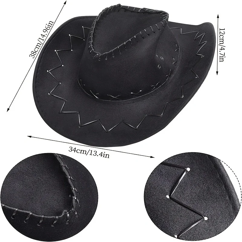 Western Cowboy Costume Set Including Cowgirl Hat Heart Shaped Sunglasses and Bandana for Halloween White