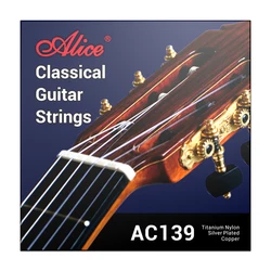 Alice AC139 cuerdas de guitarra clásica titanio nailon plateado 85/15 bronce enrollado 028 0285 pulgadas tensión Normal y dura