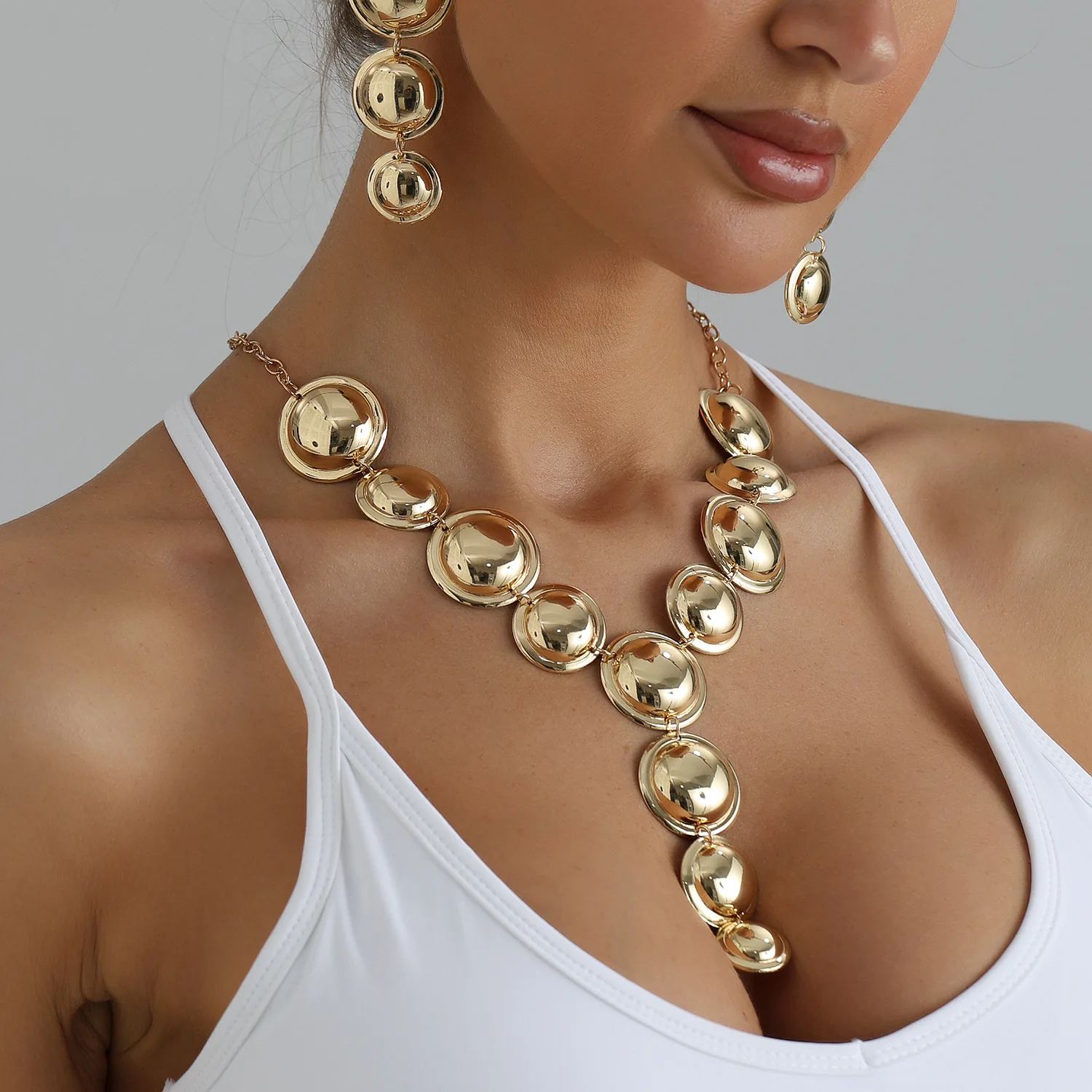 Men'S Accessories Instagram - Collier géométrique circulaire en Y exagéré