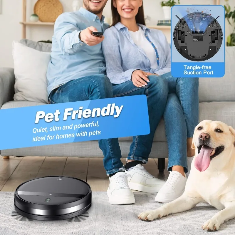 Robot Vacuum Mop Combo WiFi/Alexa/App Scheduling,Smart Robot Vacuums Cleaner,Slim&Quiet,Tangle-Free,Auto Recharge Robotic Vacuum