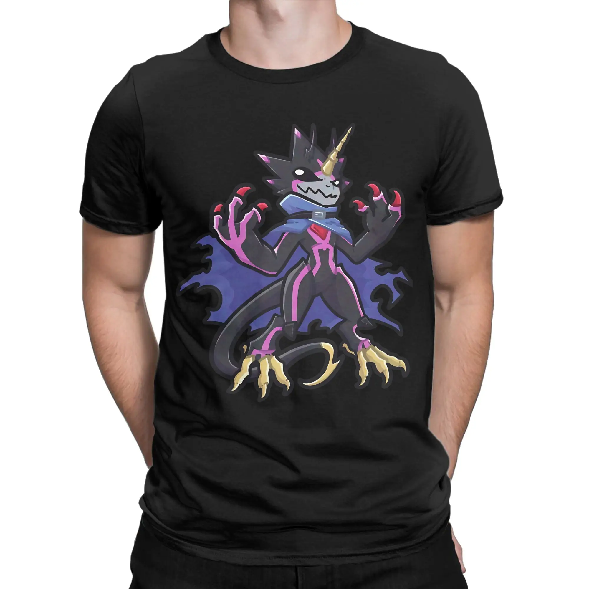 Gulus Gammamon Funny 100% Cotton T-Shirt D-Digimon Tops Tees For Men