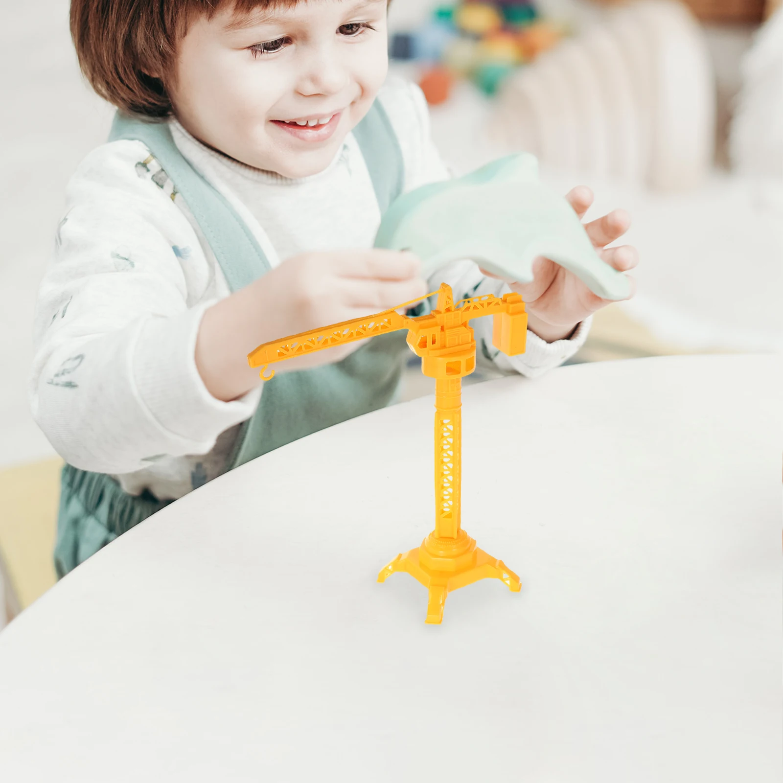 

10pcs Engineering Crane Kids Construction Vehicle Manual Lift Playset Portable Educational Building For Boys Non Remote