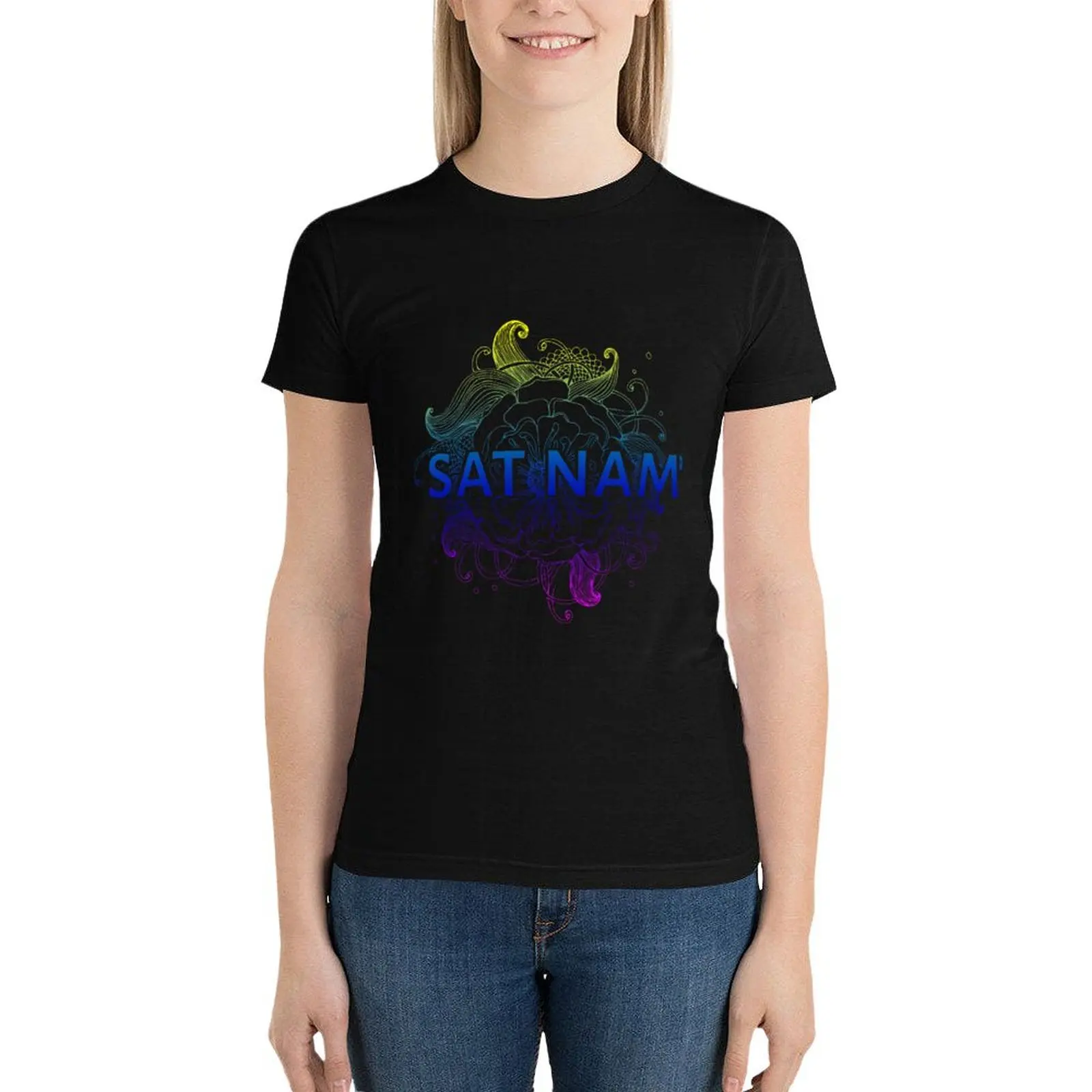 

Sat Nam Kundalini yoga T-Shirt animal print shirt for girls Aesthetic clothing tees black t-shirts for Women