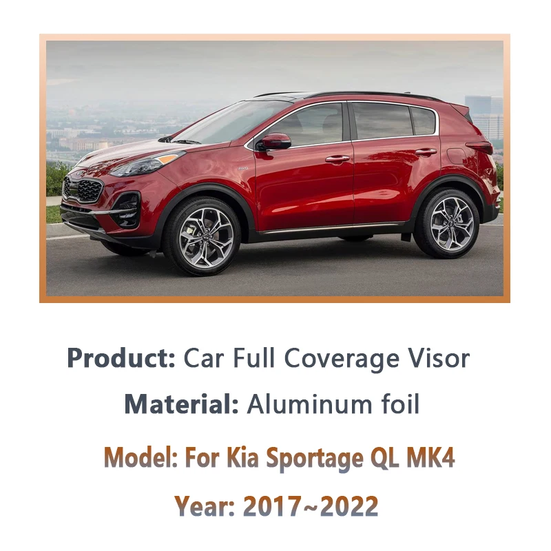 مظلات السيارات الكاملة لكيا سبورتاج اكسسوارات 2017 ~ 2022 QL MK4 الزجاج الأمامي المضادة للأشعة فوق البنفسجية قناع الشمس الظل غطاء الملحقات الداخلية #2