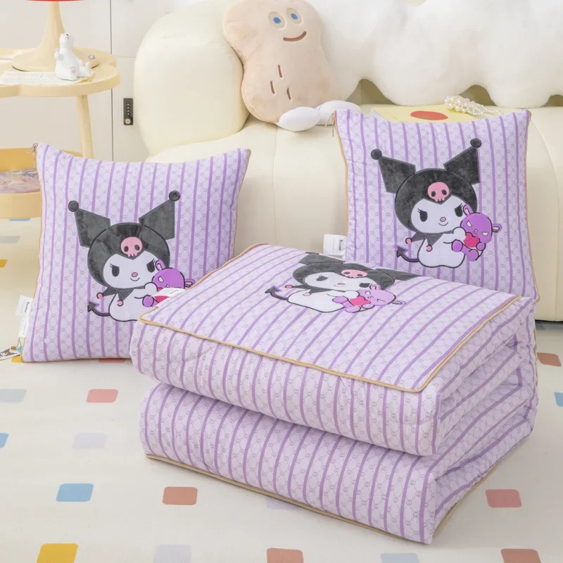 Sanrio Series Hello Kittle Genuine Cartoon Embroidery Office Nap Car Student Cushion Pillow By Kuromi Christmas Birthday Present