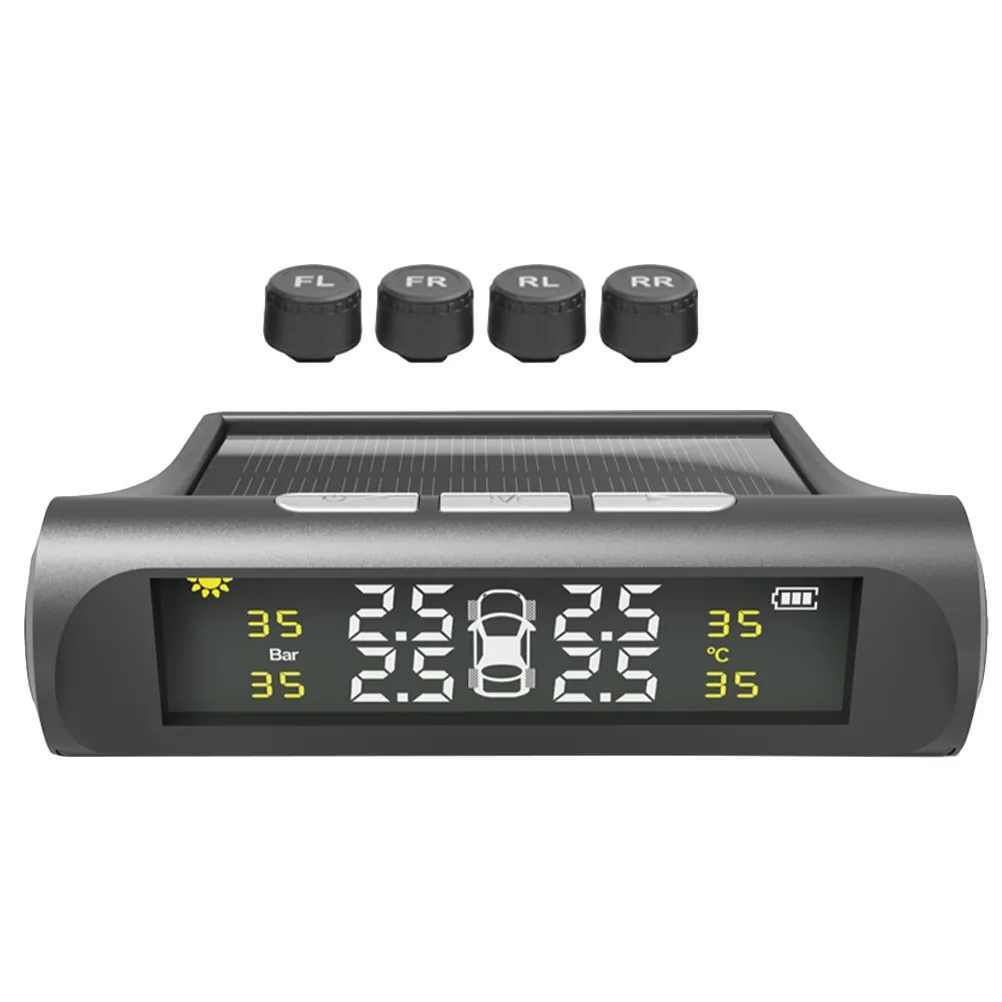 

Tire Pressure Sensor for Car Real-Time Monitoring System Low-Pressure Alarm Clear Digital Display Simple Installation