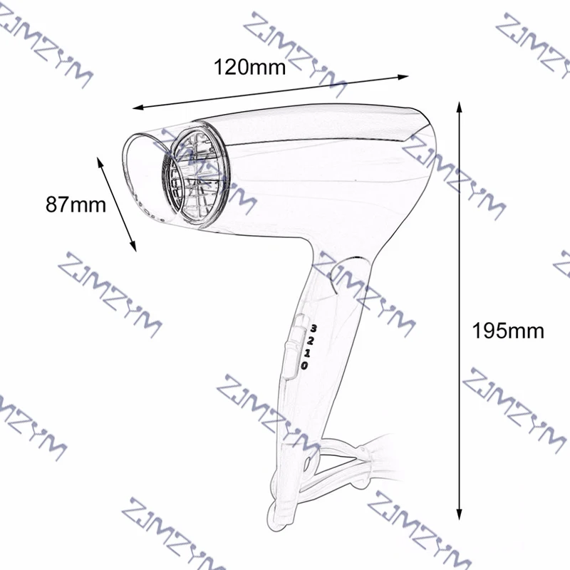 1600W Collapsible Hair Dryer Portable High Power Blow Dryer Hot And Cold Hair Dryer For Home Hotel Student Dormitory