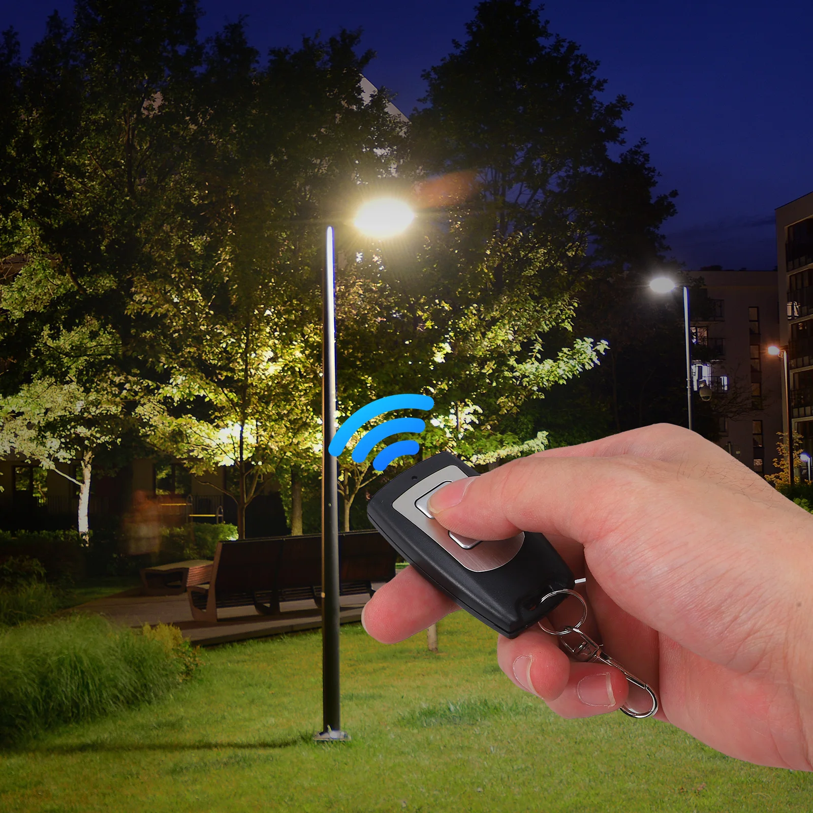 

Wireless Remote Control Relay Module Transmitter Receiver for Pump Machine Tool LED Lights Self-locking Momentary