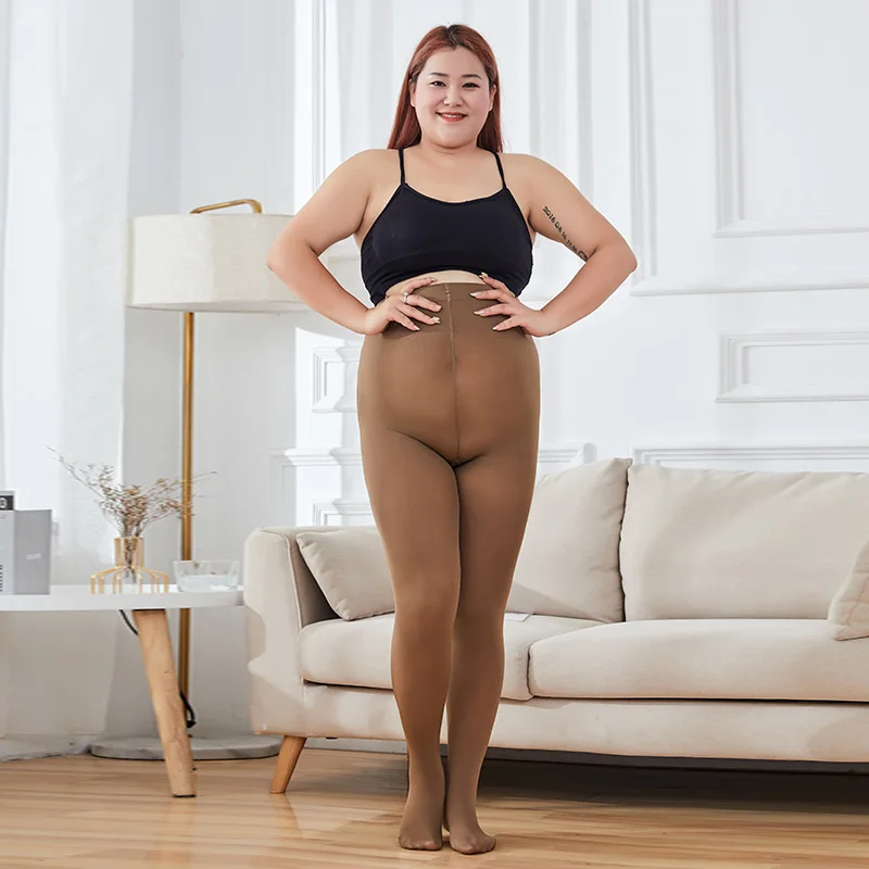 NEUE 150 kg Plus Größe Frauen Weiße Strumpfhosen 120D Frühling Herbst Warme Strumpfhosen Große Größe Hohe Taille Weibliche Stretchy dünne Samt Engen – Detail 10