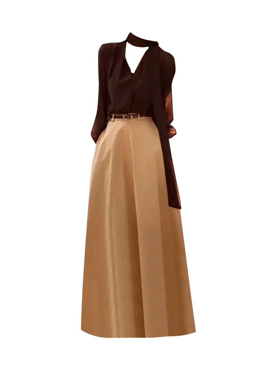 

plus Size Korean Sle f Skirt with Sa High Waist Women's Faionable Spring New Two-Piece Set Loose Cut Breathable