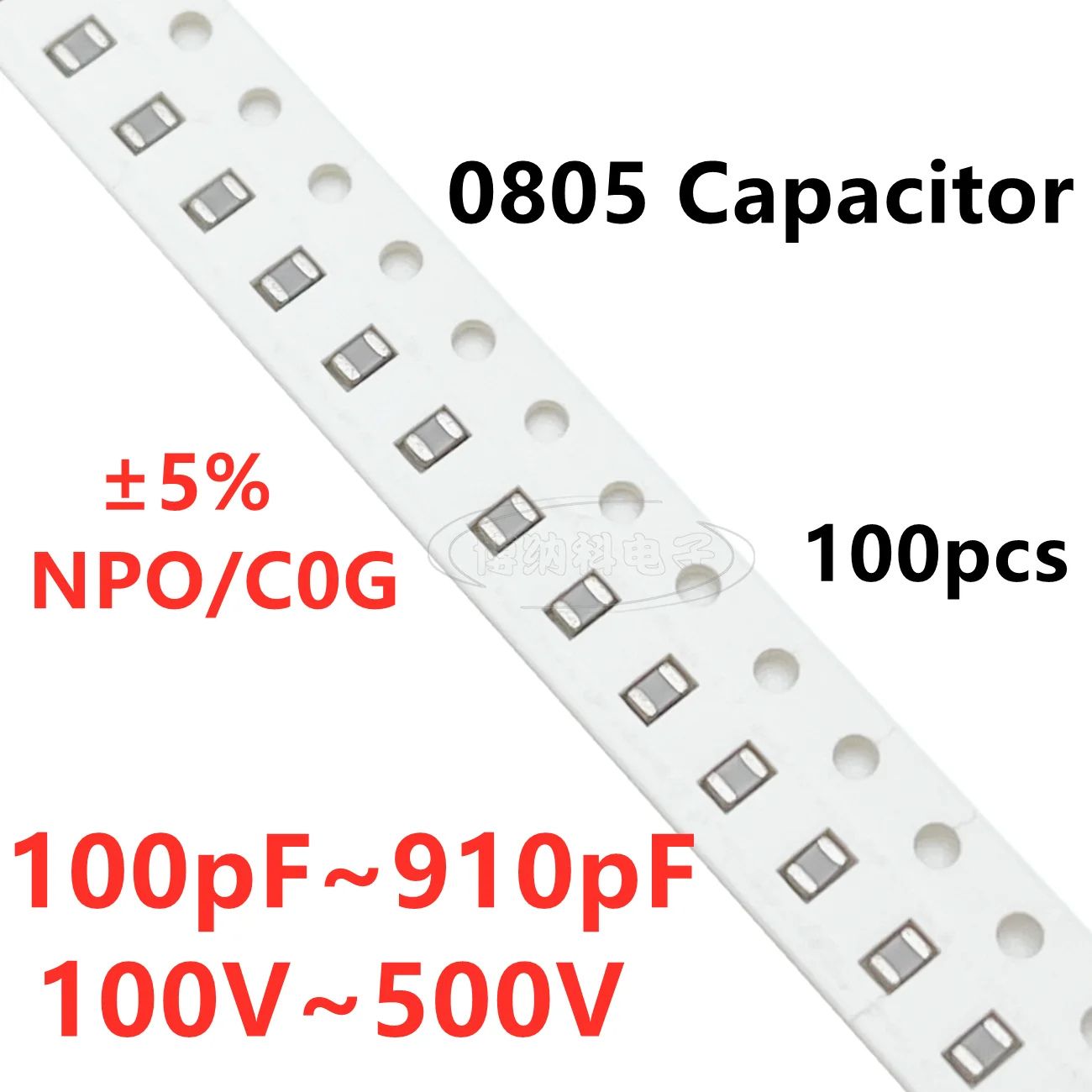 

100 шт. SMD конденсатор 100/120/130/150/160/180/200/220/240/270/300/330/360/390/430/470/560/620/680/750/820/910PF C0G NPO 5%