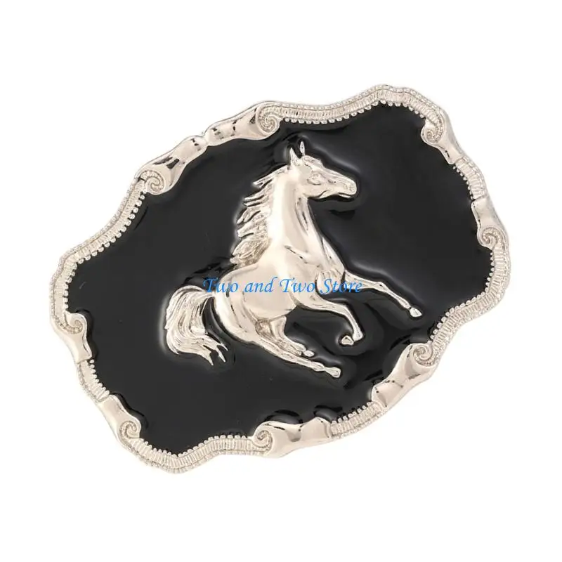 HX6F Trendy Cowboy Belt Buckle For Men Women Adjustable On Metal Accessory