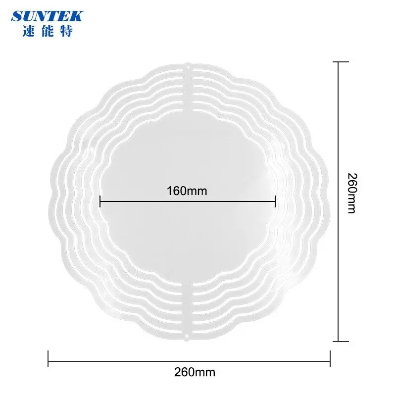 US Warehouse 10inch Sublimation Aluminium  Wind Spinners Double Side Printing Gloss White Metal Heat Transfer Spinner