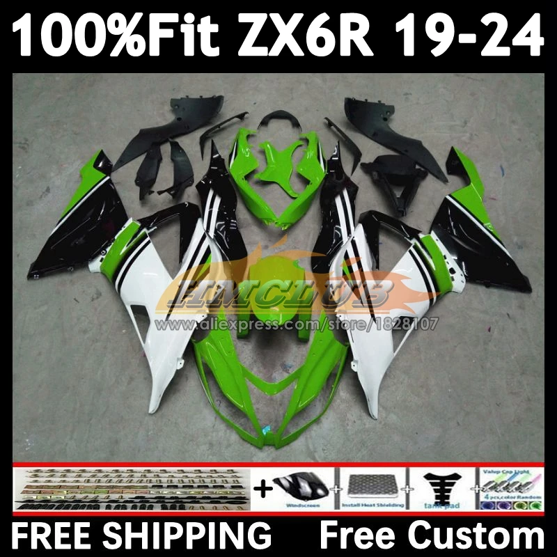 Body For KAWASAKI NINJA ZX-6R 2019 2020 2021 2022 2023 2024 160No.138 ZX 636 6R ZX636 ZX6R 19 20 green white 21 22 23 24 Fairing