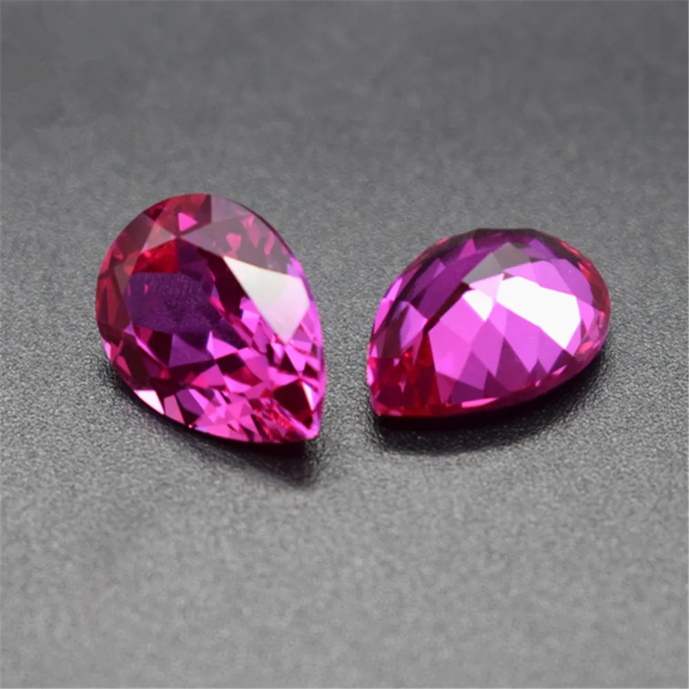 Pink Ruby Pear Shaped Faceted Gemstone Teardrop Cut Ruby Gem Multiple Sizes to Choose C59R