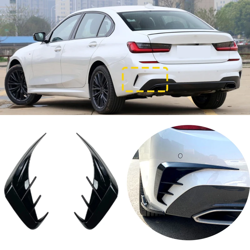 

For BMW G20 G28 M Sport 318i 320i 330i Car Rear Bumper Splitter Diffuser Side Cover Spoiler Canard Sticker Accessories 2019-2022