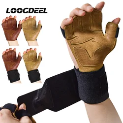 Cowhide Ventilated Weight Lifting Gloves Men Women Gym Workout Gloves for Fitness Weightlifting Pull Ups Palm Protection Support