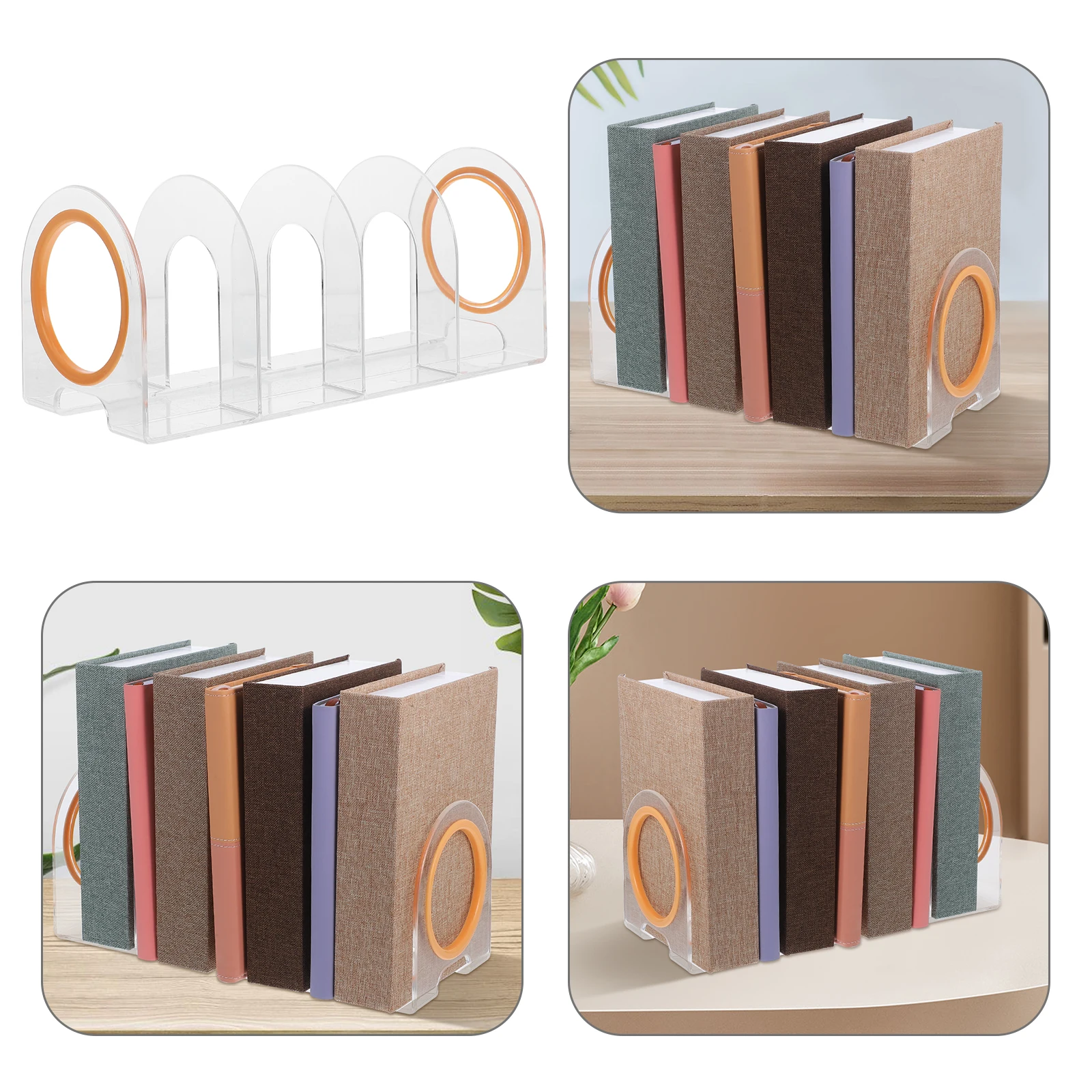 

Round Book Stand Desktop ganizer File Holder Magazine Rack Storage Dividers Cabinet Office School Document Folder Student