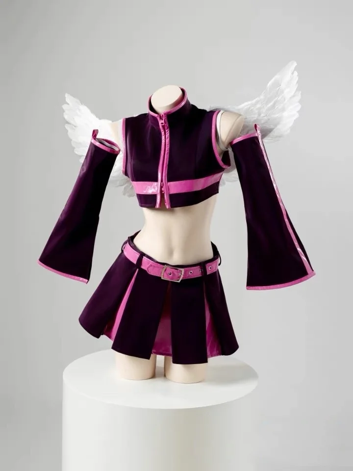 Anime 2.5 Dimensional Seduction Miriella Cosplay Costume Wig Skirt Uniform Wings Stocking Mikari Tachibana Halloween Party Dress