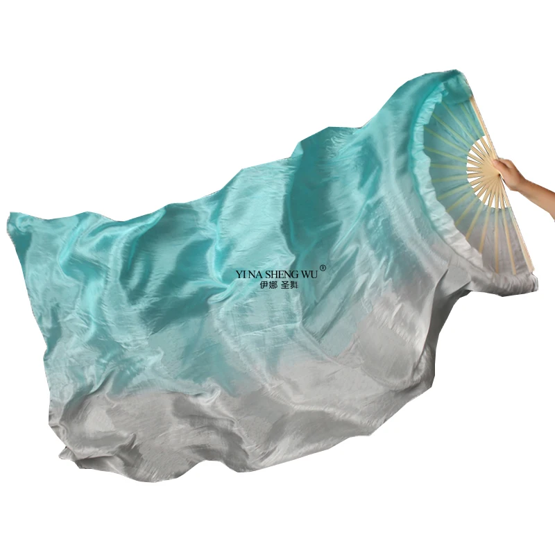 1組のシルクベリーダンスファンベール、民族的な長い竹製ファン、カラフルな長い折りたたみ式ファン、礼拝、ダンス、教会、学校のパフォーマンス用