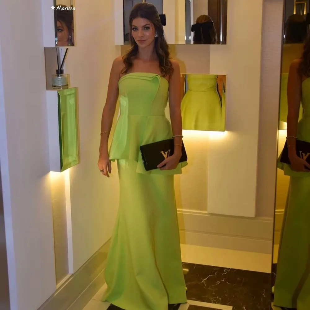 Marissa conjunto de duas peças vestidos de noite para festa de luxo vestido de baile chiffon calças retas vestido de noite feminino feito sob encomenda