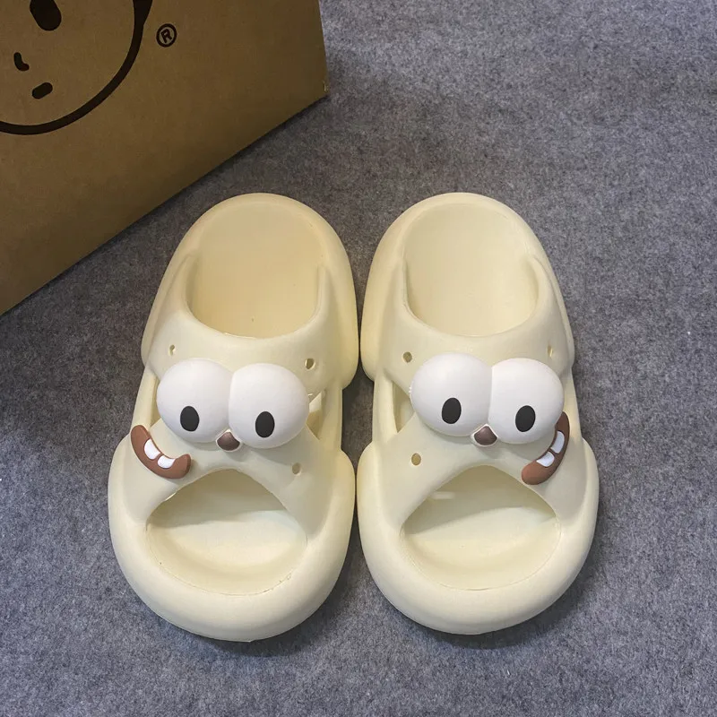 

Women’s Summer Cloud-Step Slippers - Cute Big-Eye Quirky Indoor Non-Slip Anti-Odor EVA House Shoes for Outdoor Wear Cozy
