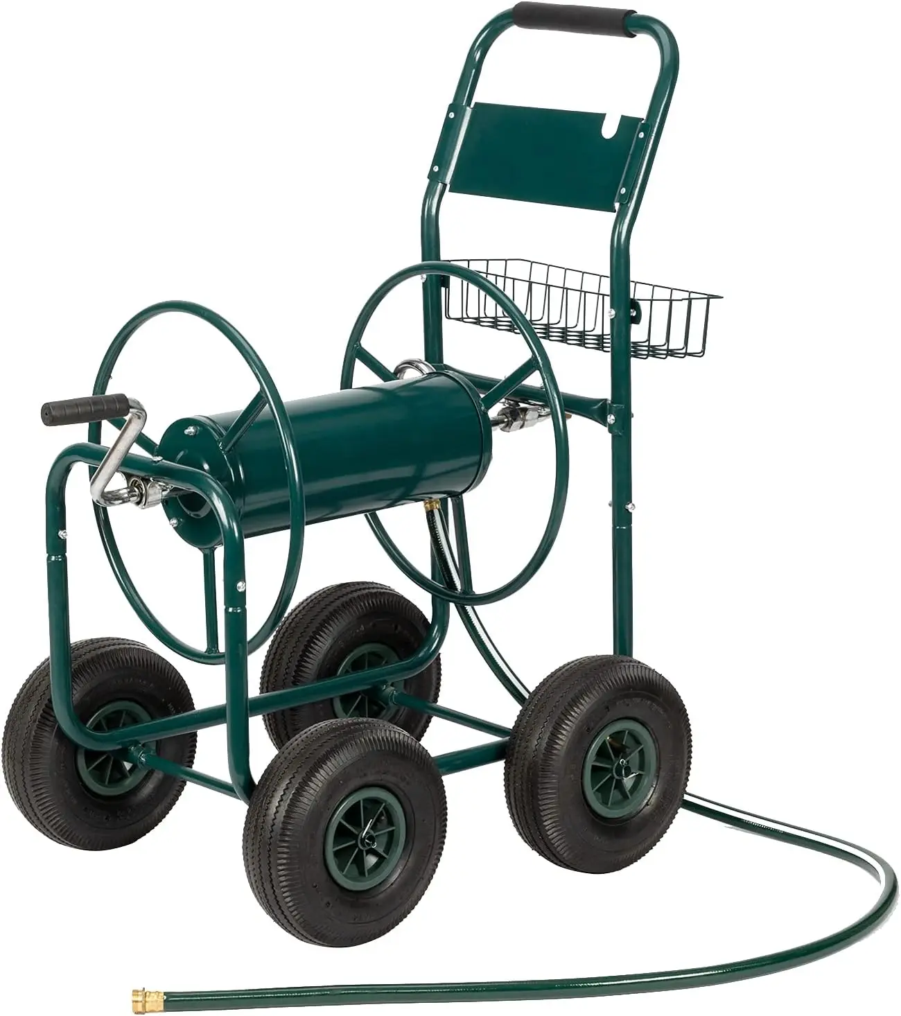 

Hose Reel Cart, Hold Up to 300 ft of 5/8’’ Hose，Garden Water Hose Cart with 4 Wheels, Heavy Duty Powder