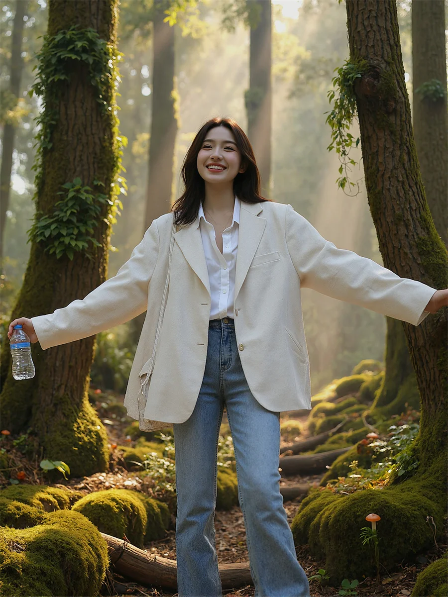 

Блейзер, женские пальто, черный, белый цвет, с карманами, офисный женский рабочий повседневный универсальный топ, винтажный клетчатый костюм во французском стиле на одной пуговице