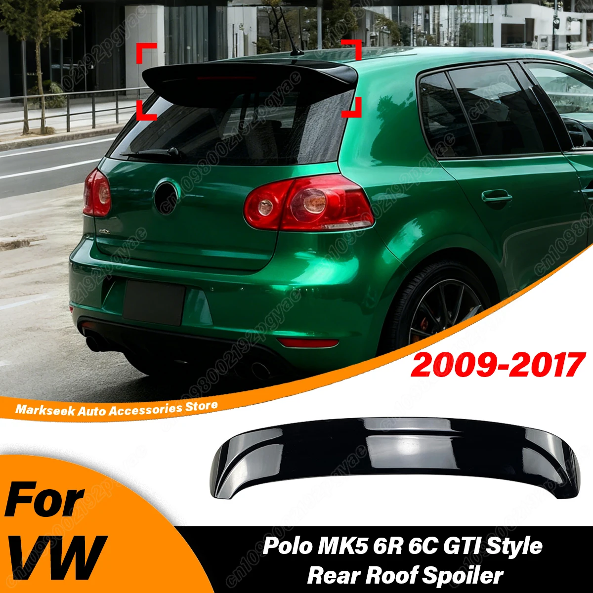 

For VW Polo MK5 6R 6C 2009 2010 2011 2012 2013 2014 2015 2016 2017 Auto GTI Style Rear Roof Spoiler Car Rear Wing Body Kit